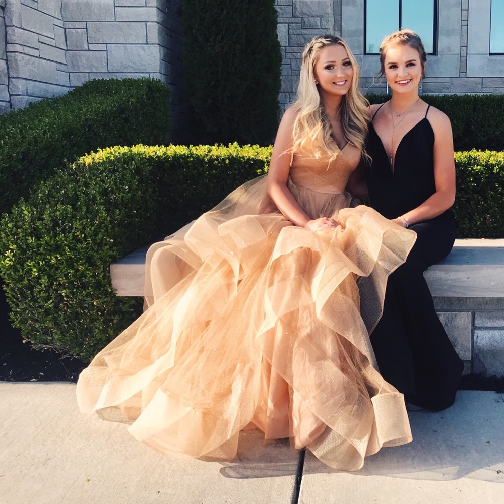 Gold prom dress